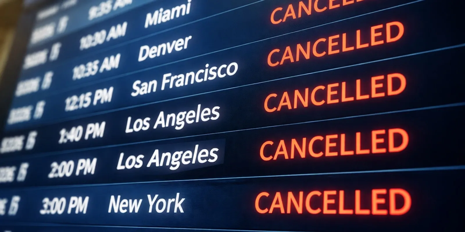 Cosa fare nei primi minuti quando un volo viene cancellato