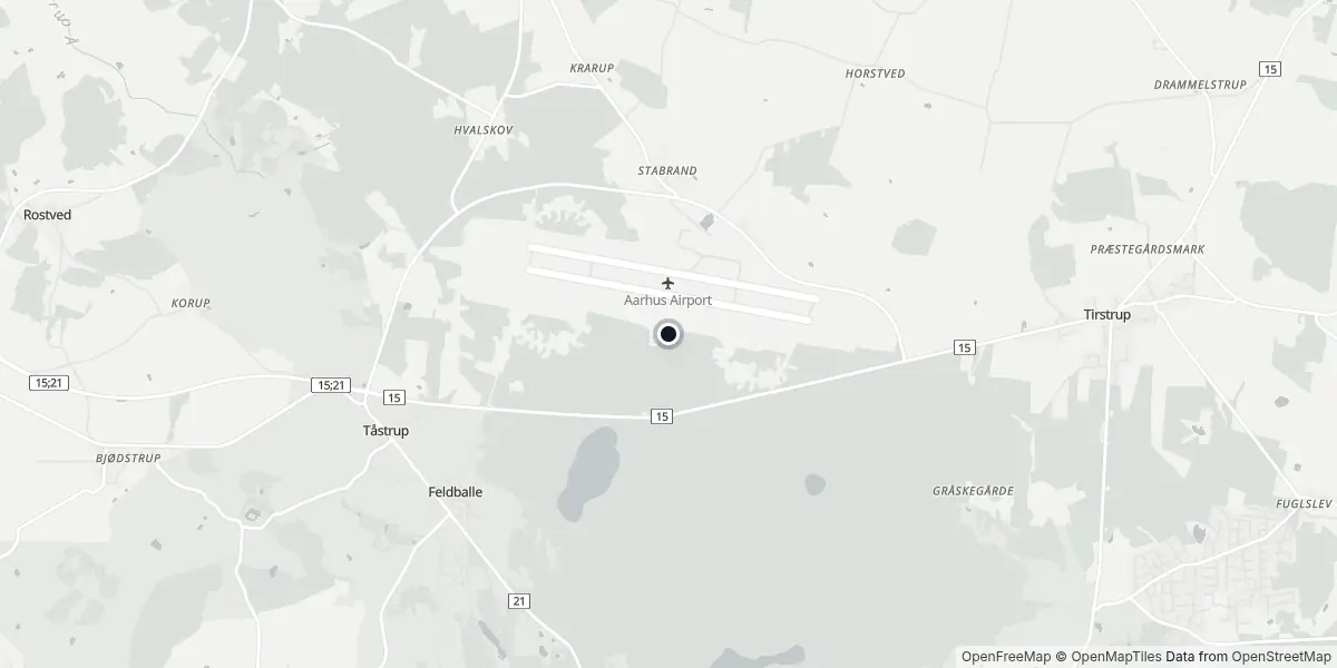Mapa do Aeroporto de Aarhus