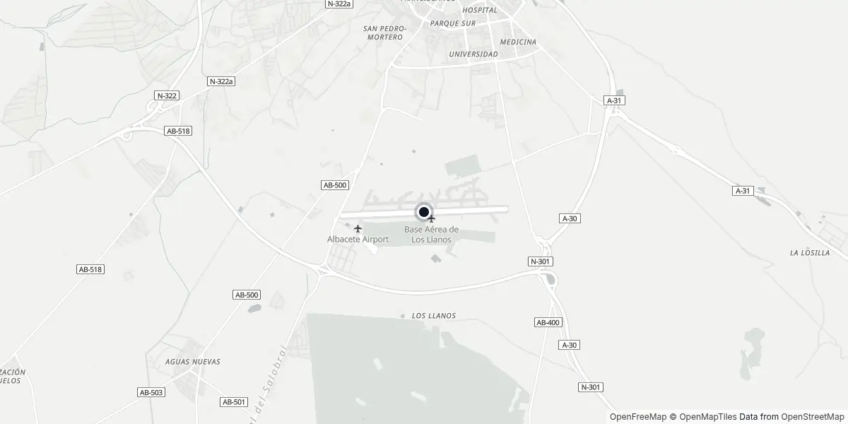 Mappa dell'Aeroporto di Albacete - Los Llanos
