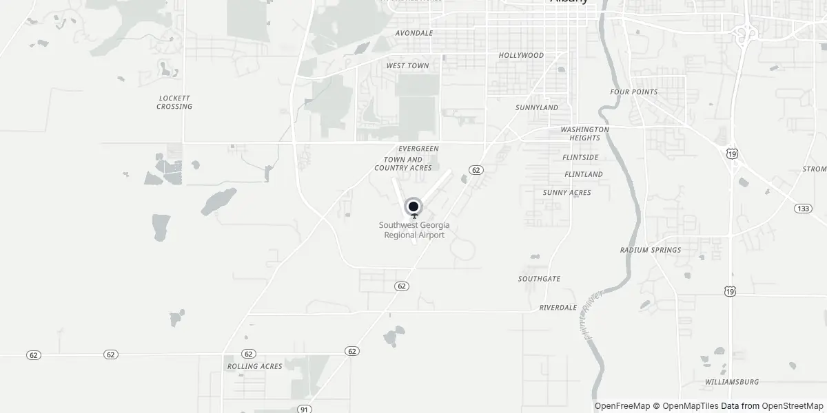 Mapa do Aeroporto de Albany - Georgia