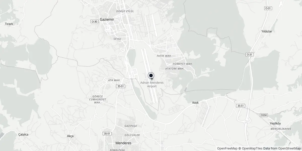 Mappa dell'Aeroporto di Smirne - Adnan Menderes