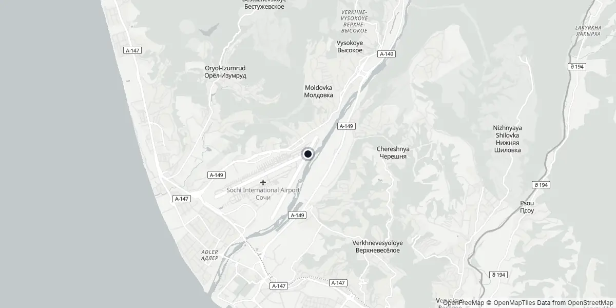Mappa dell'Aeroporto di Soči