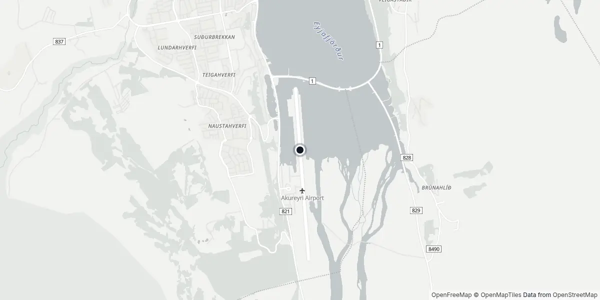 Mapa do Aeroporto de Akureyri