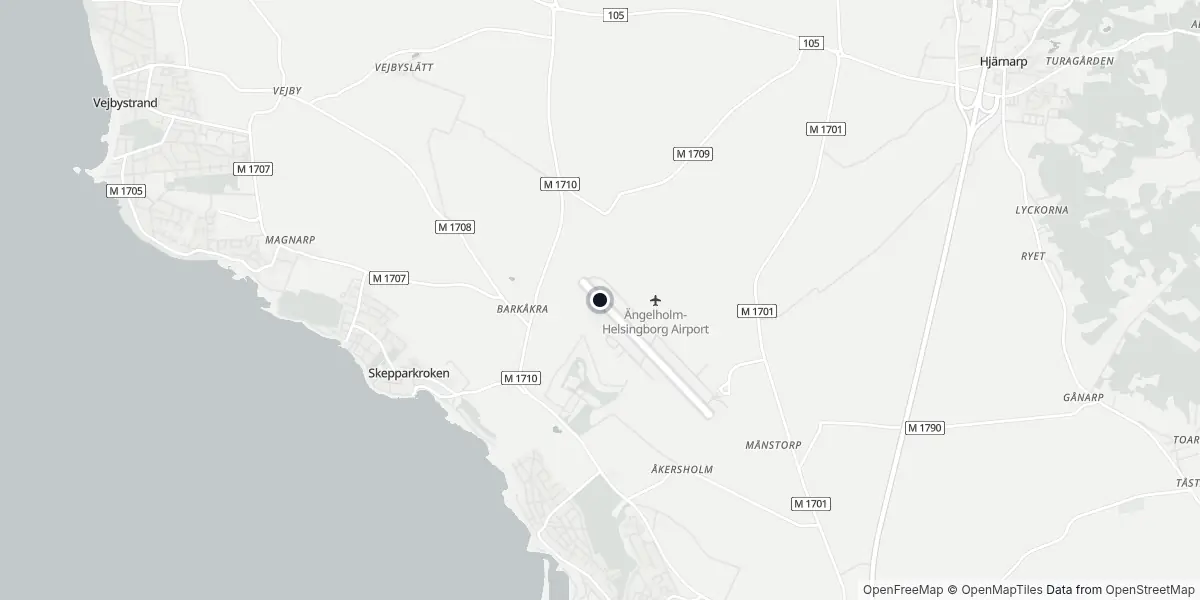 Mappa dell'Aeroporto di Ängelholm - Helsingborg