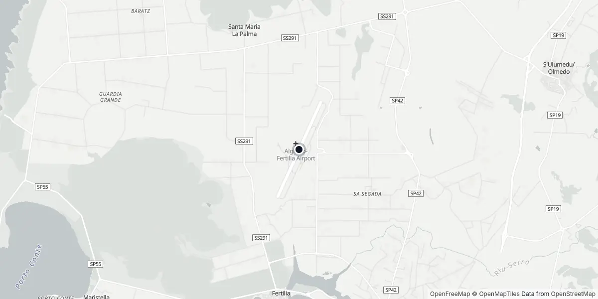 Mapa do Aeroporto de Alghero - Fertilia