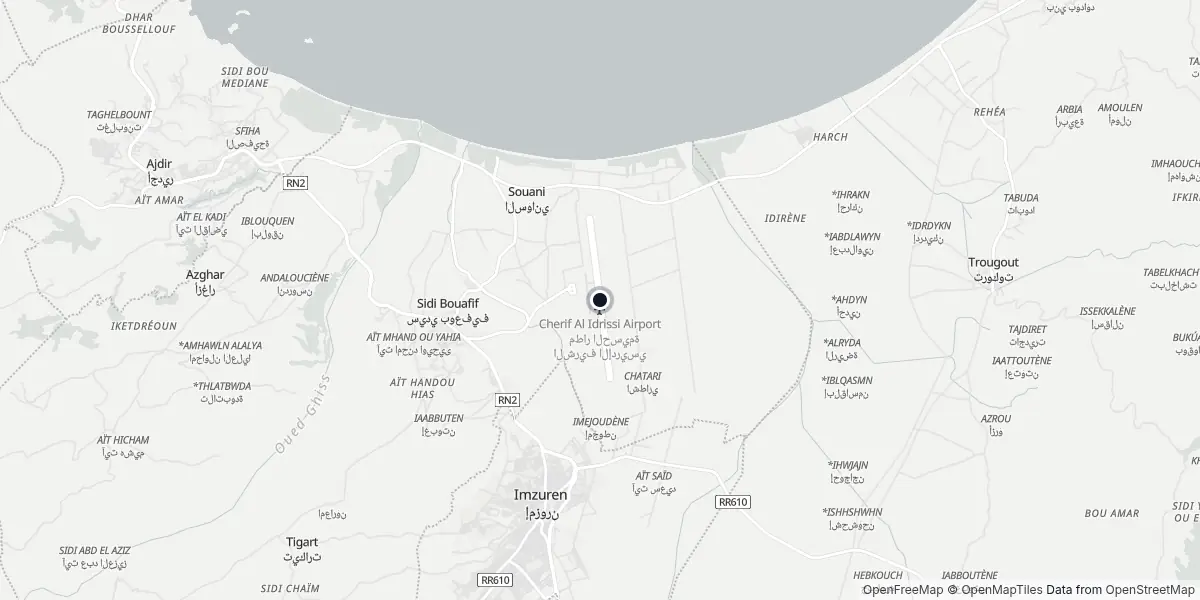 Mappa dell'Aeroporto di Al Hoceima - Cherif Al Idrissi