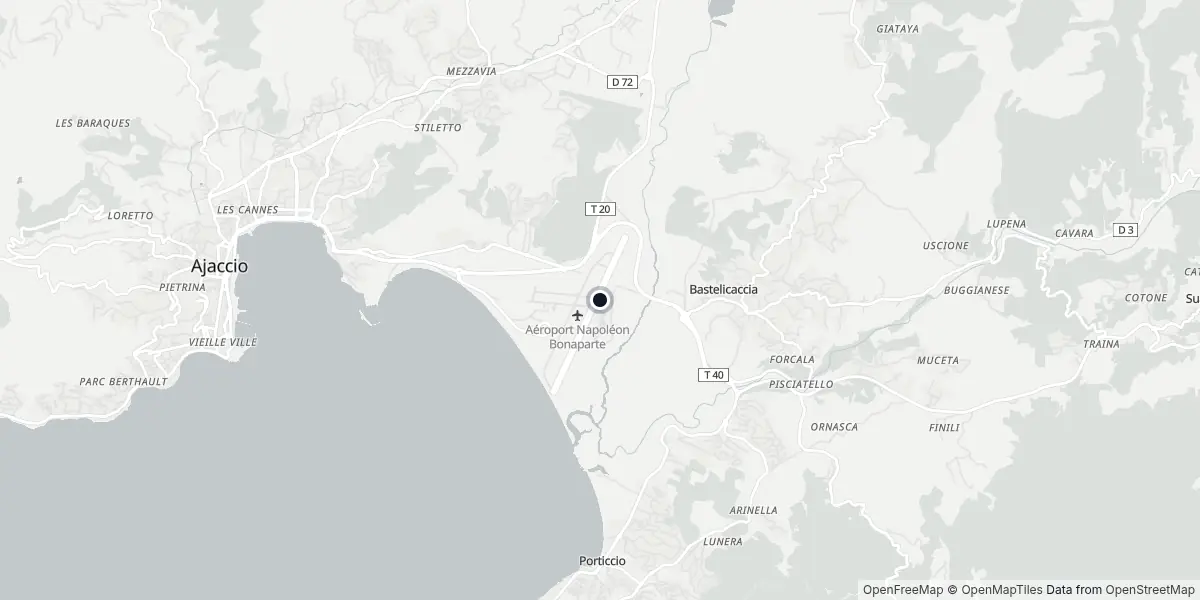 Mappa dell'Aeroporto di Ajaccio - Napoleone Bonaparte