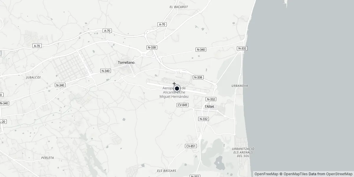 Mappa dell'Aeroporto di Alicante