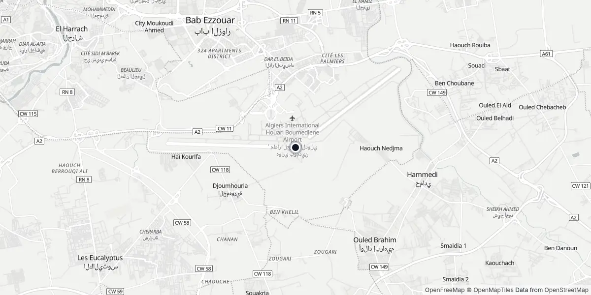Mappa dell'Aeroporto di Algeri - Houari Boumédiène