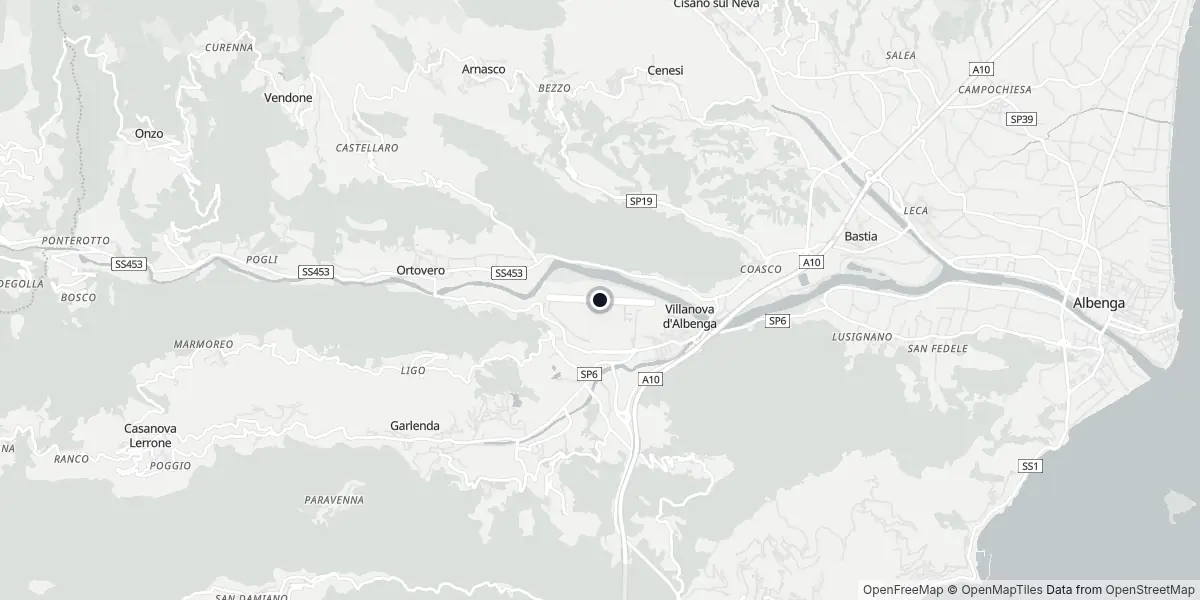 Mappa dell'Aeroporto di Albenga