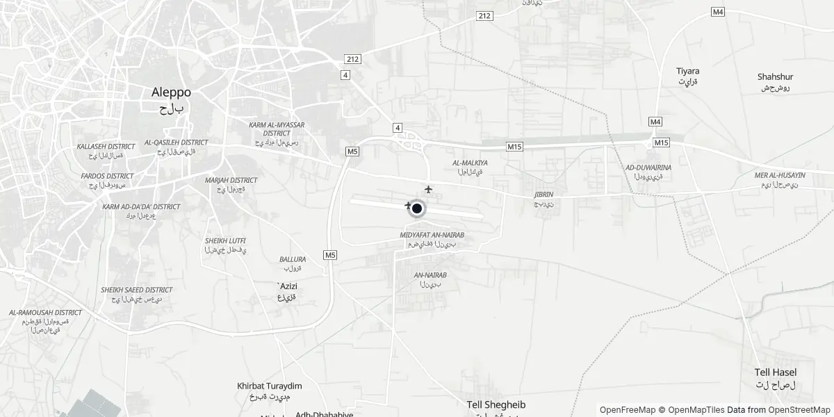 Mappa dell'Aeroporto di Aleppo