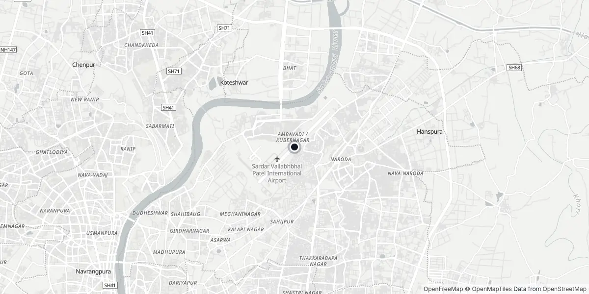 Mappa dell'Aeroporto di Ahmedabad - Sardar Vallabhbhai Patel