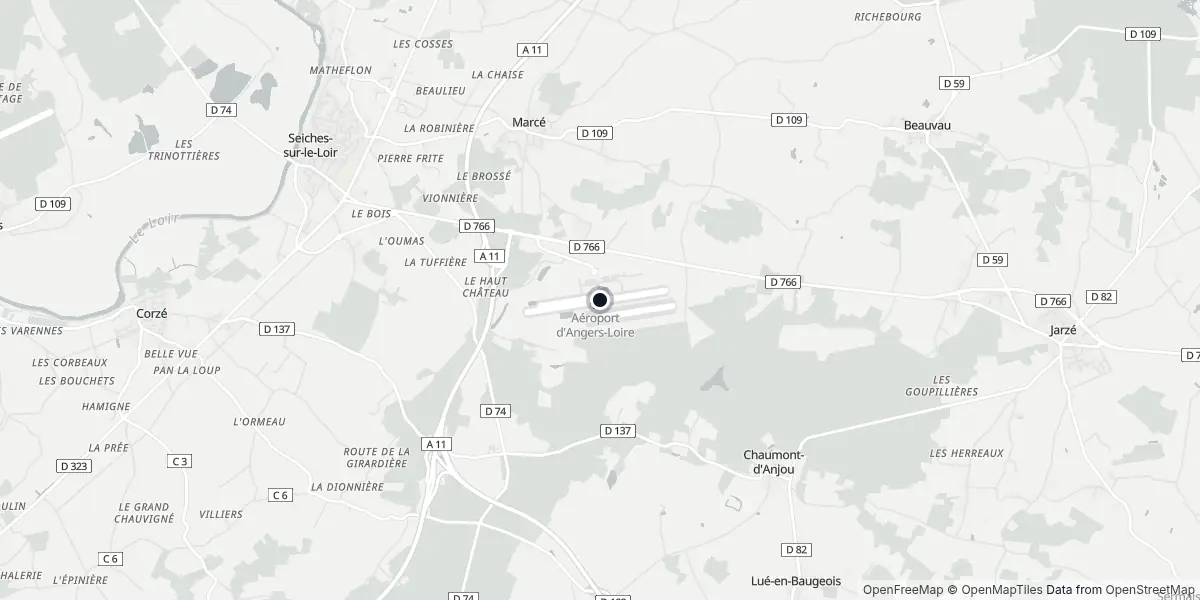 Mappa dell'Aeroporto di Angers - Loire