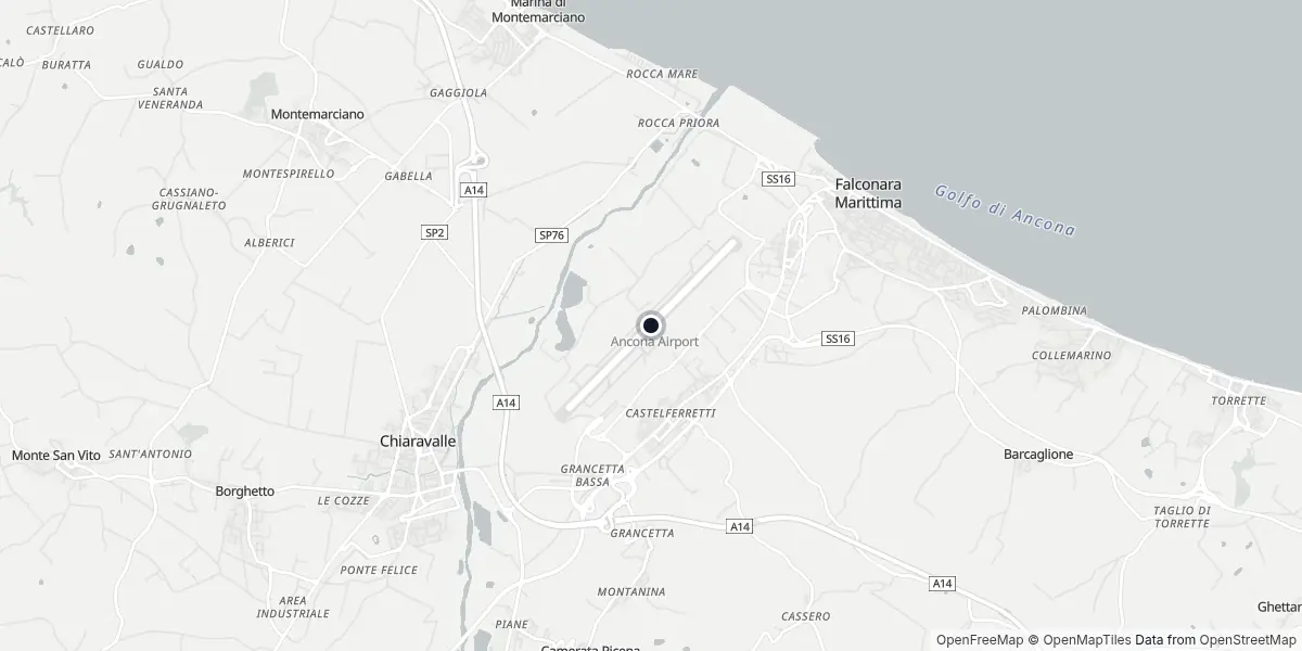 Mapa do Aeroporto de Ancona - Falconara