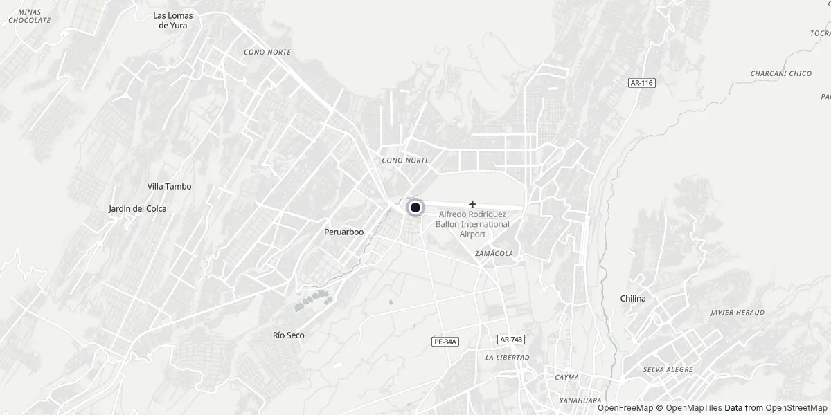 Mapa do Aeroporto de Arequipa - Rodríguez Ballón