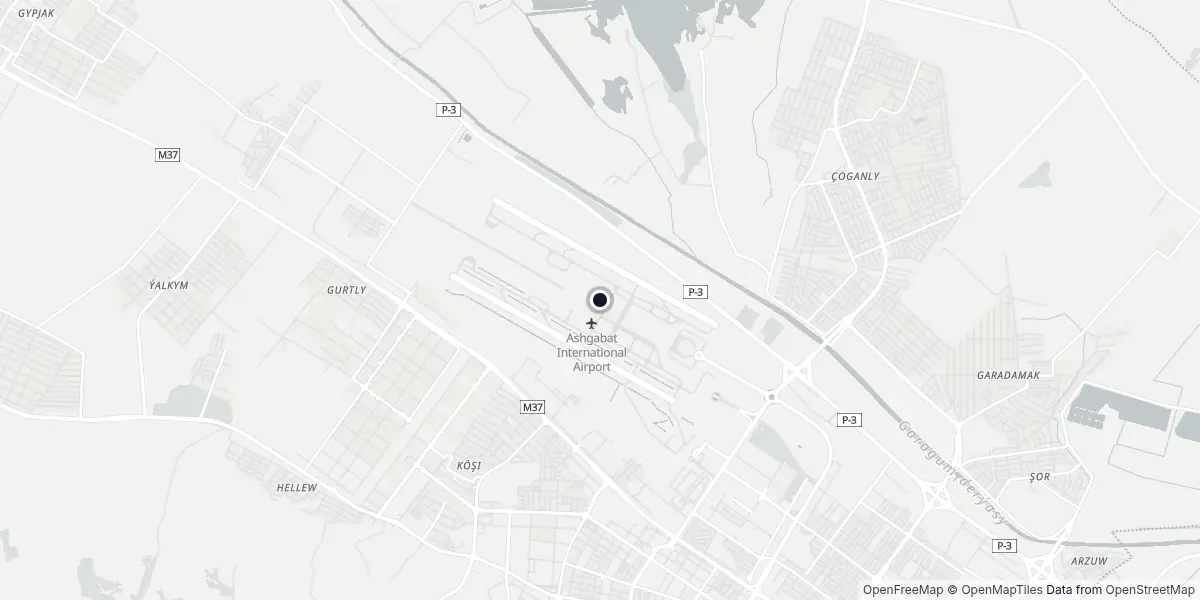 Mapa do Aeroporto de Asgabade