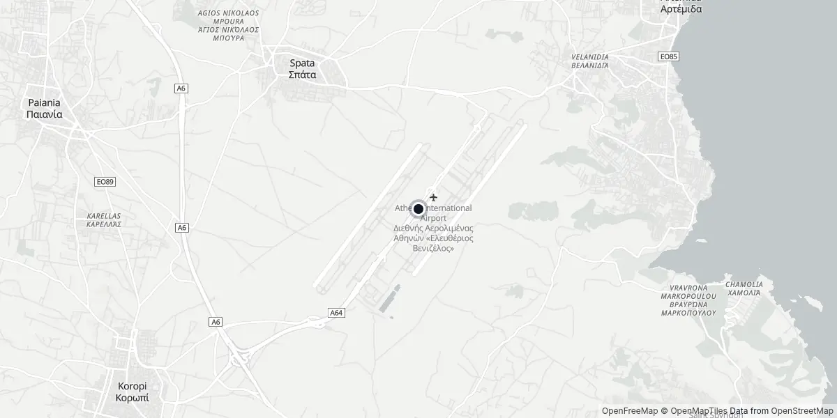 Mappa dell'Aeroporto di Atene - Eleftherios Venizelos