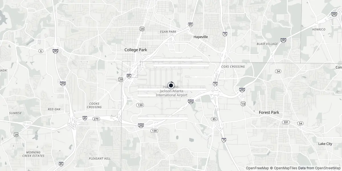 Mappa dell'Aeroporto di Atlanta - Hartsfield-Jackson
