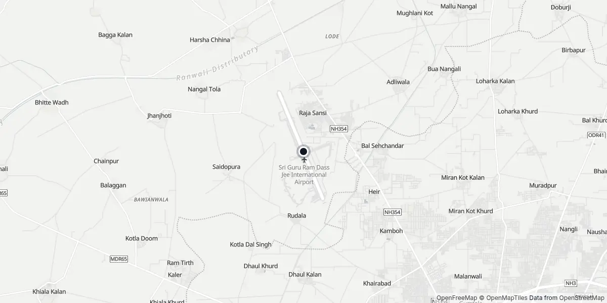 Mappa dell'Aeroporto di Amritsar - Sri Guru Ram Dass Jee