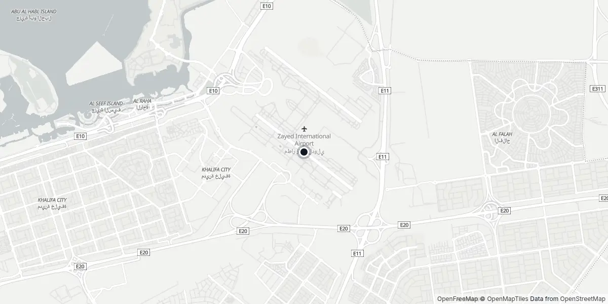Mappa dell'Aeroporto di Abu Dhabi