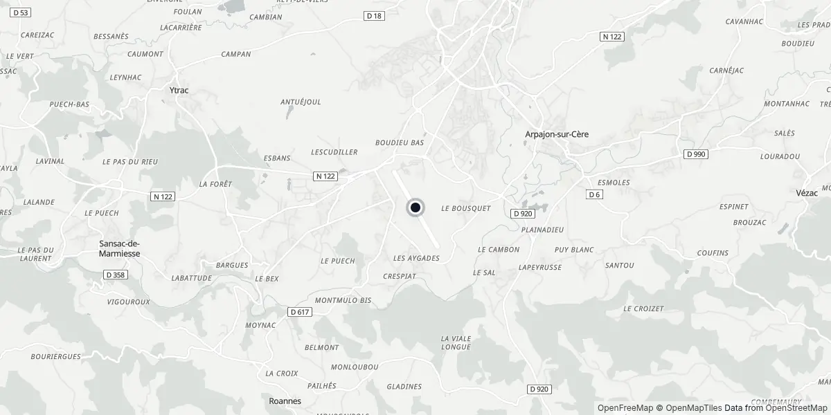 Mappa dell'Aeroporto di Aurillac