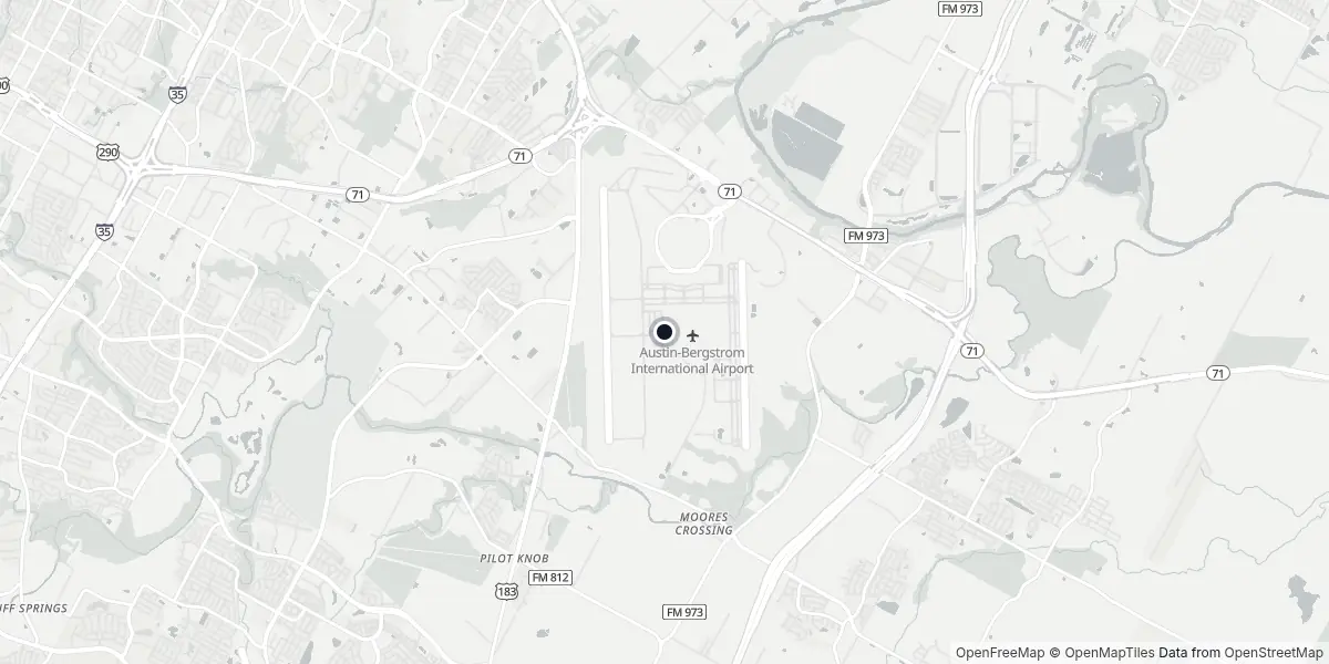 Mappa dell'Aeroporto di Austin - Bergstrom