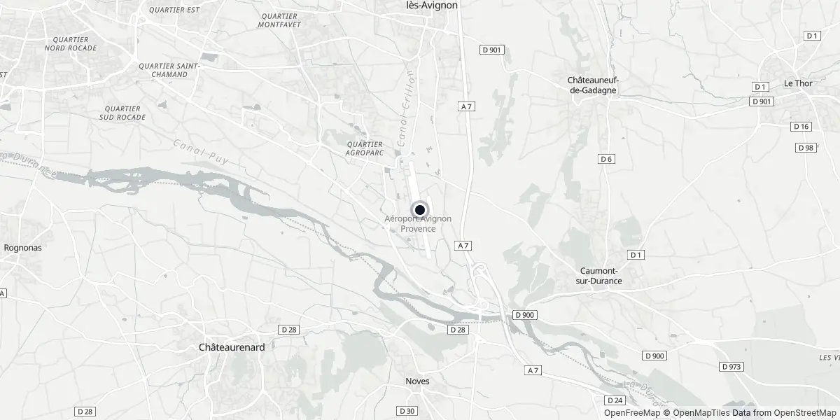 Mapa do Aeroporto de Avignon - Caumont