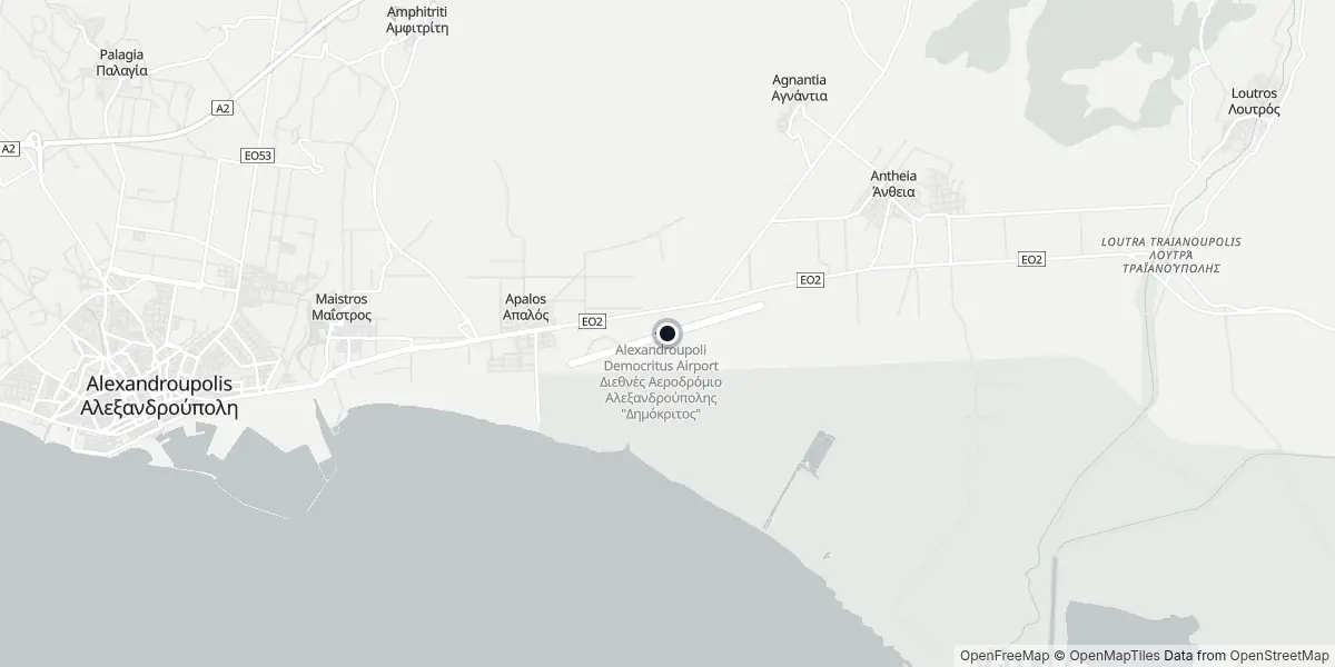 Mappa dell'Aeroporto di Alessandropoli - Democrito