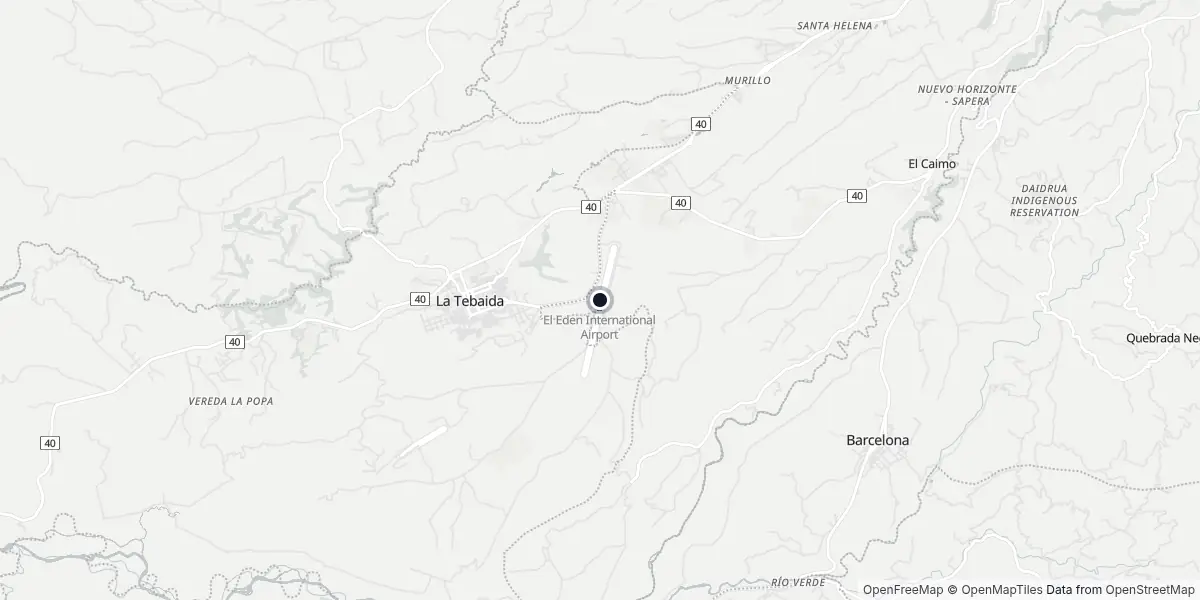 Mapa do Aeroporto de Armênia - El Edén