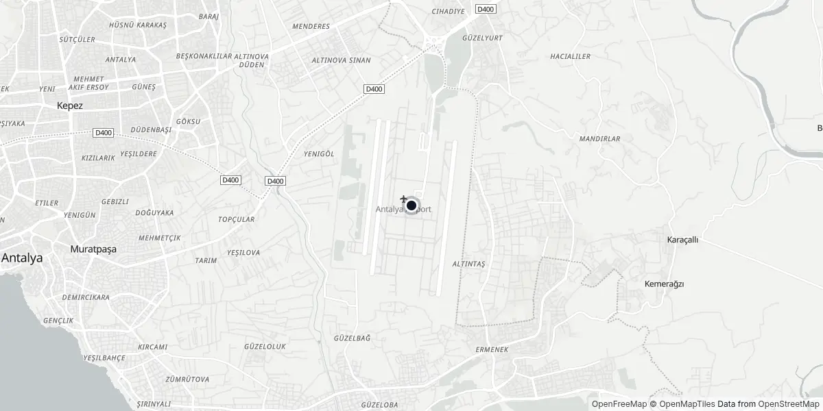 Mappa dell'Aeroporto di Adalia