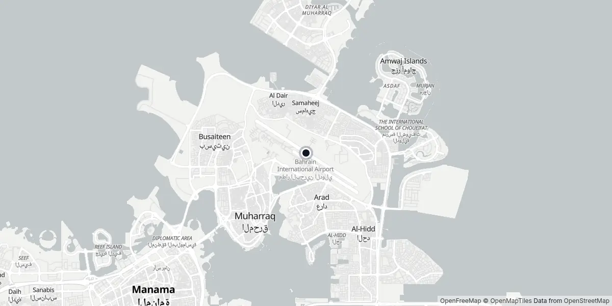 Mappa dell'Aeroporto del Bahrein