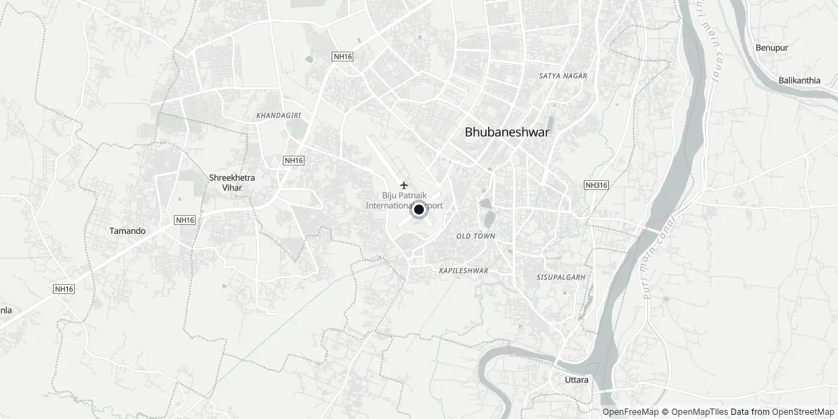 Mappa dell'Aeroporto di Bhubaneswar - Biju Patnaik
