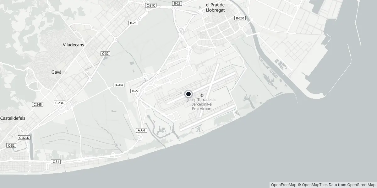 Mappa dell'Aeroporto di Barcellona - El Prat