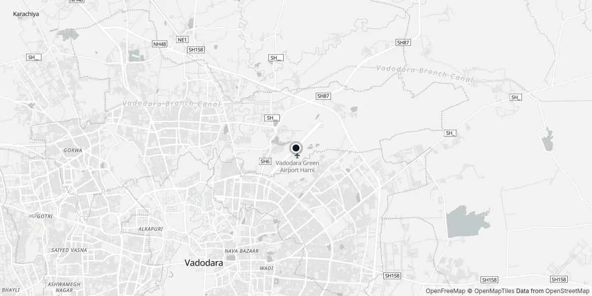 Mappa dell'Aeroporto di Vadodara