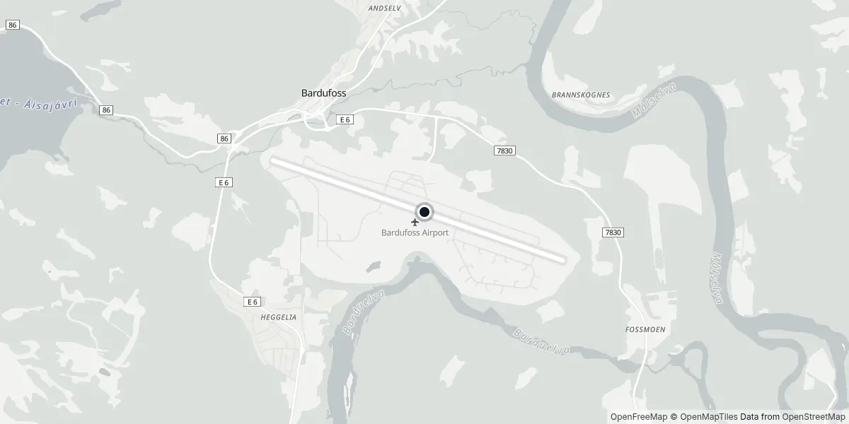 Mappa dell'Aeroporto di Bardufoss