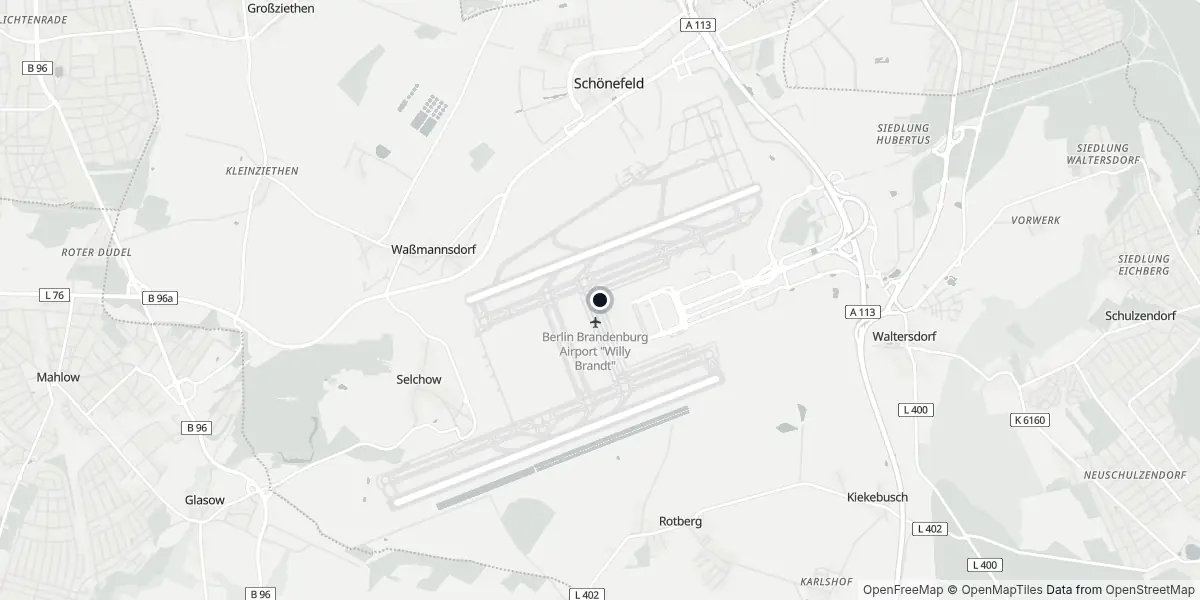 Mappa dell'Aeroporto di Berlino - Brandenburgo