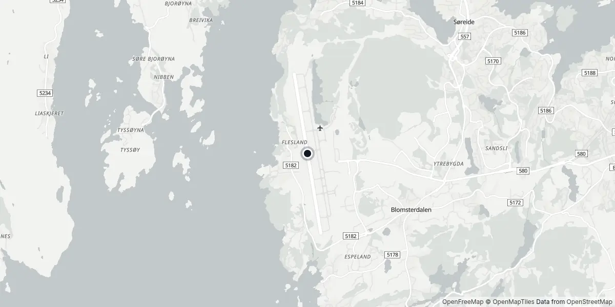Mapa do Aeroporto de Bergen - Flesland