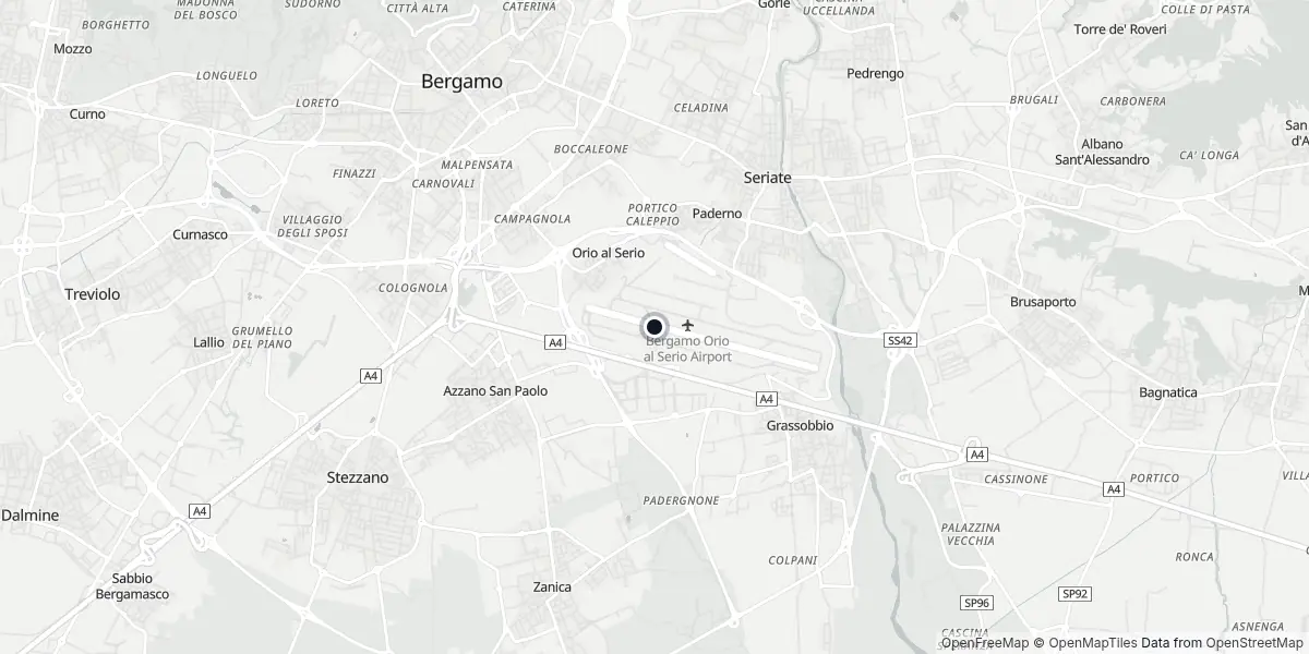 Mappa dell'Aeroporto di Bergamo - Orio al Serio