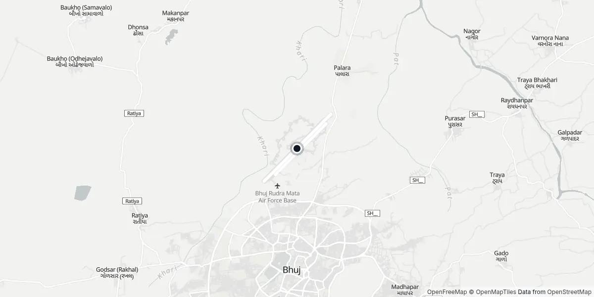 Mapa do Aeroporto de Bhuj