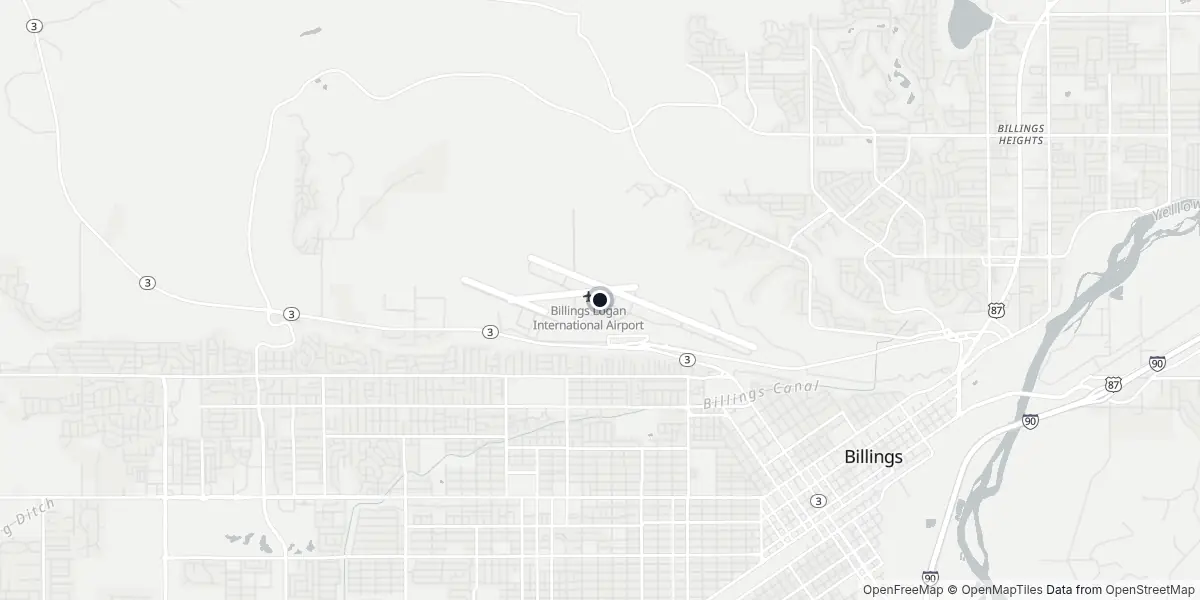 Mappa dell'Aeroporto di Billings - Logan