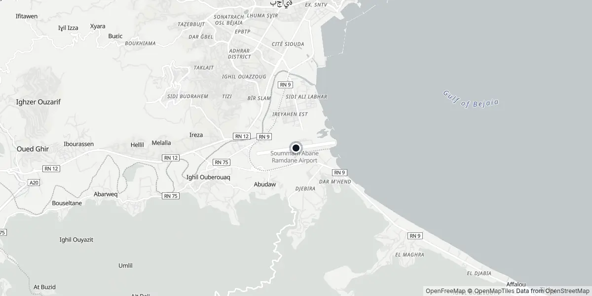 Mappa dell'Aeroporto di Béjaïa - Soummam