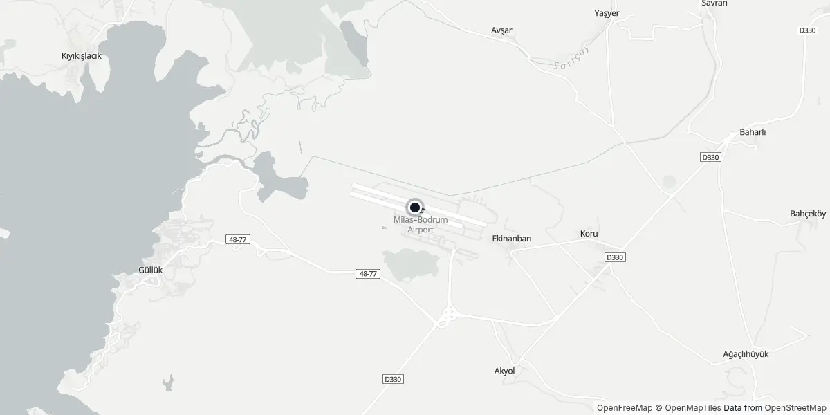 Mappa dell'Aeroporto di Bodrum - Milas