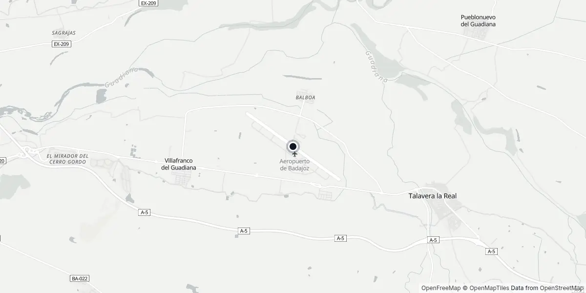 Mappa dell'Aeroporto di Badajoz