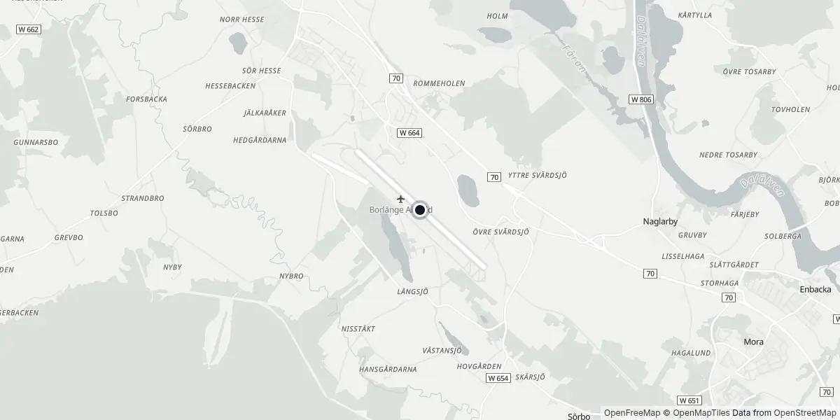 Mappa dell'Aeroporto di Borlänge