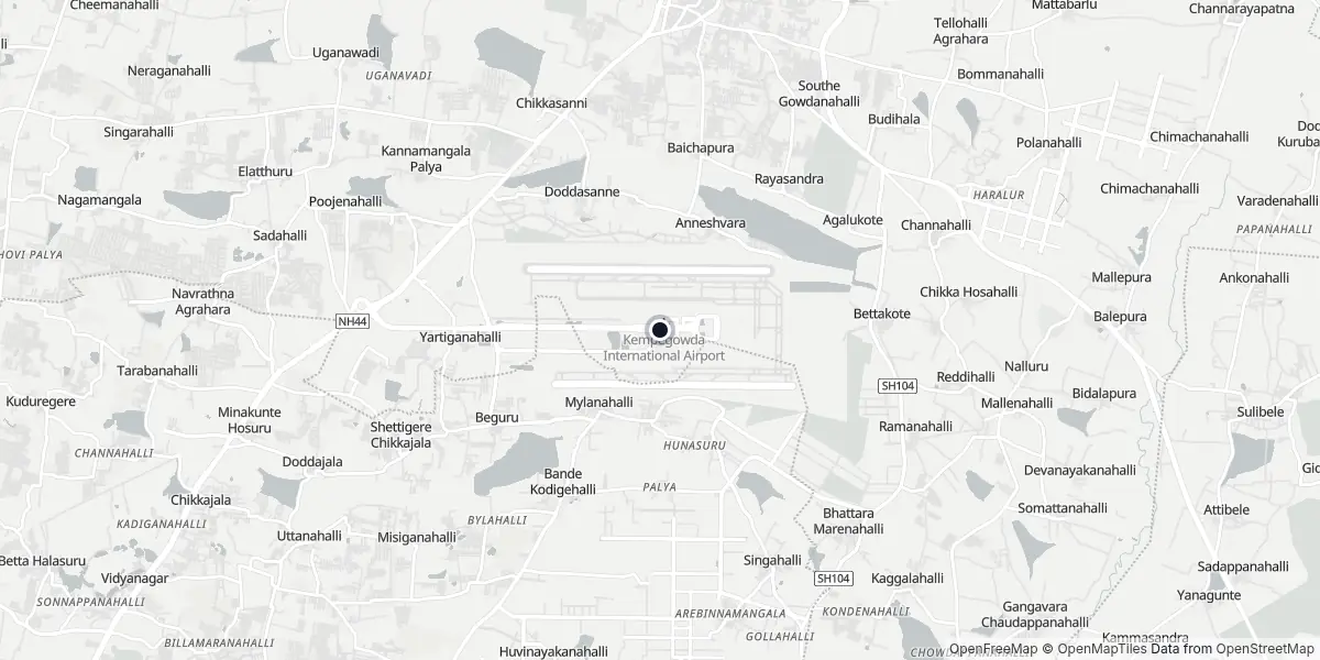 Mappa dell'Aeroporto di Bengaluru