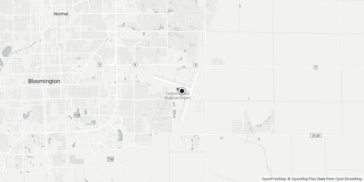 Mappa dell'Aeroporto di Bloomington-Normal