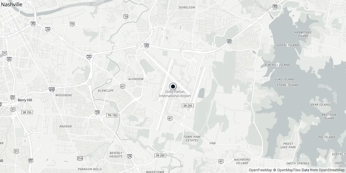 Mapa do Aeroporto de Nashville