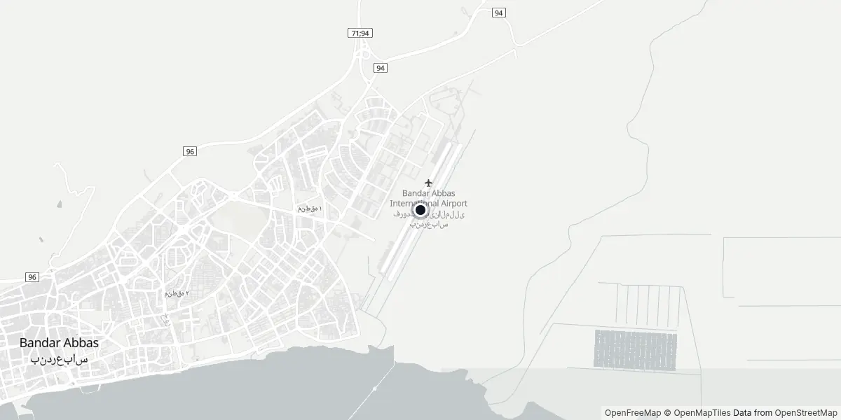 Mapa do Aeroporto de Bandar Abbas
