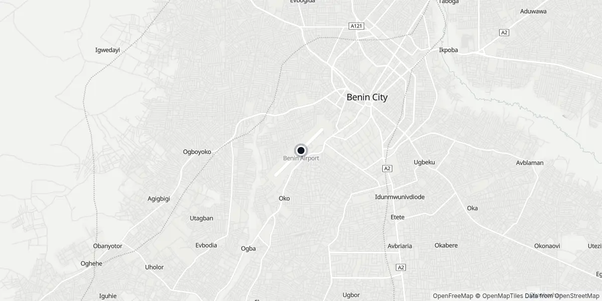 Mappa dell'Aeroporto di Benin City