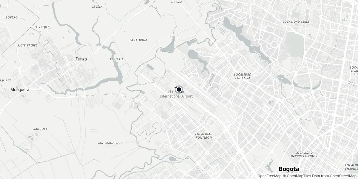 Mapa do Aeroporto de Bogotá - El Dorado